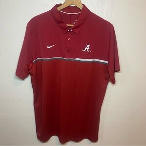 Nike Alabama Crimson Tide Polo Shirt XL Red Dri-Fit NCAA Athletic Wear Golf